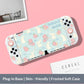 Phone case with bunny and flower pattern on a pink background
