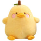 Front view of Kawaii  Cute Duck Peak Plushie in yellow  