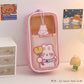 Kawaii Pink Transparent Pencil Case