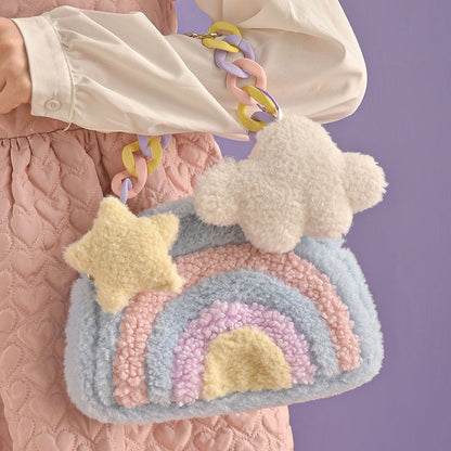 Kawaii Plush Rainbow Bag