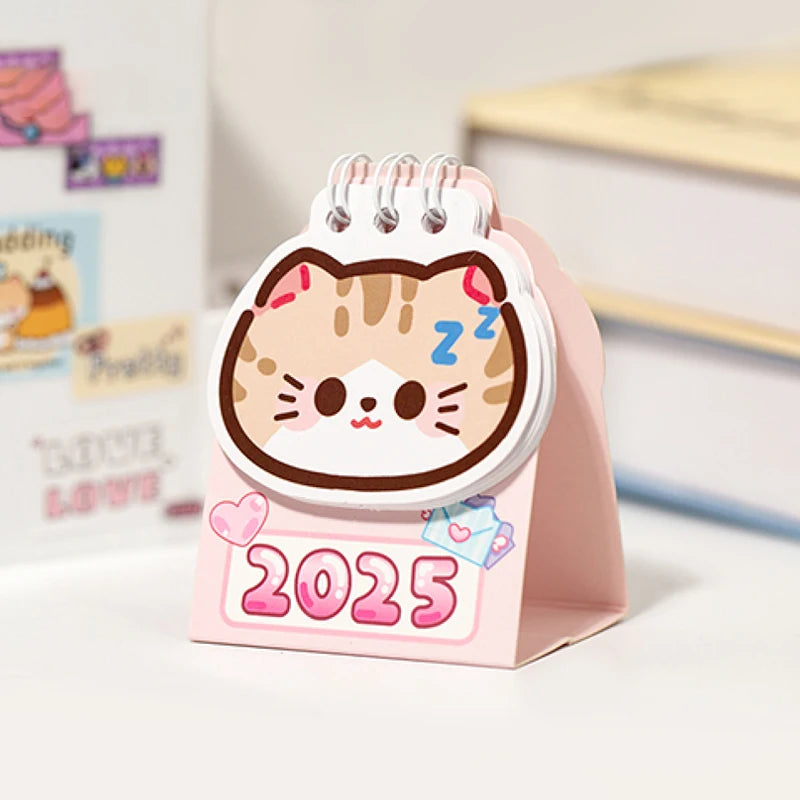 2025 Kawaii Cat Mini Desk Calendar