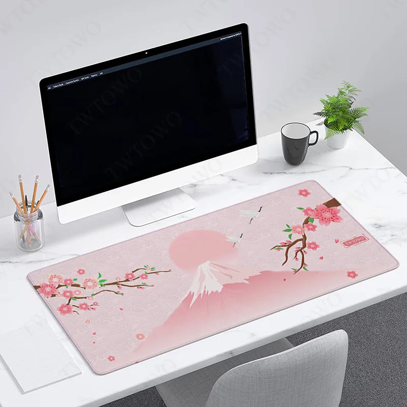 Mount Fuji Cherry Blossom Desk Pad