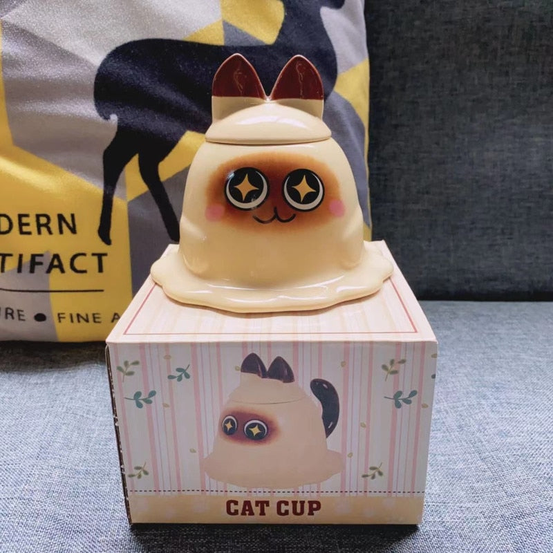 Kawaii Mashed Potato Cat Mug