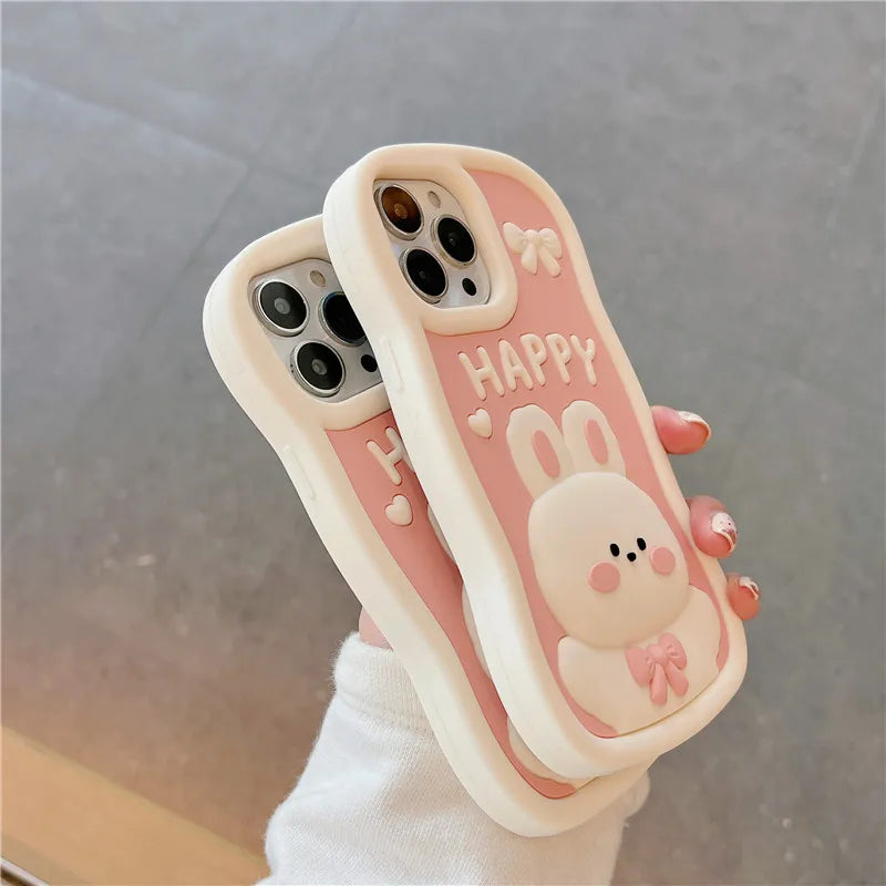Kawaii Happy Bunny iPhone Case