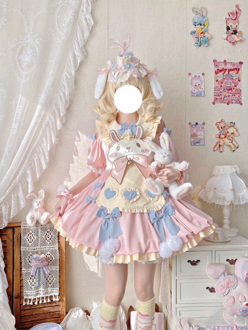 Kawaii Sweet Lolita Bunny Party Dress Kore Kawaii