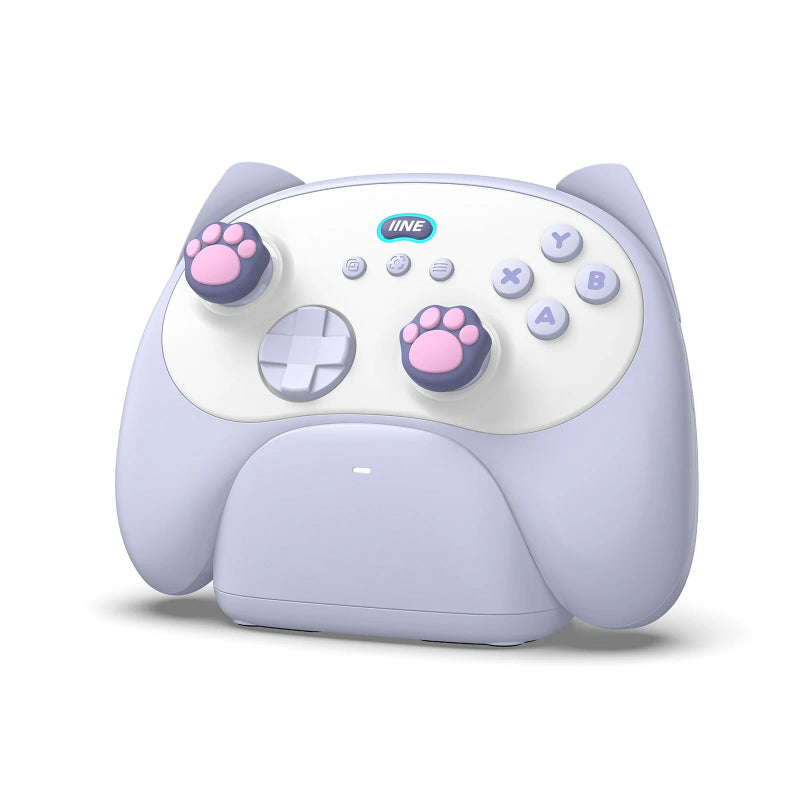 Children's gaming controller with cat ears and paw buttons on a white background