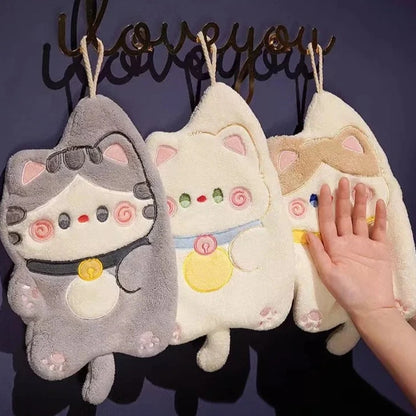 Cute Cat Hand Towels