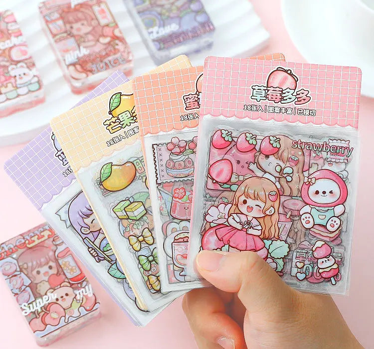 Kawaii Girl & Fruit Scrapbook Stickers