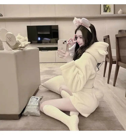 Hooded Teddy Bear Pajama Set