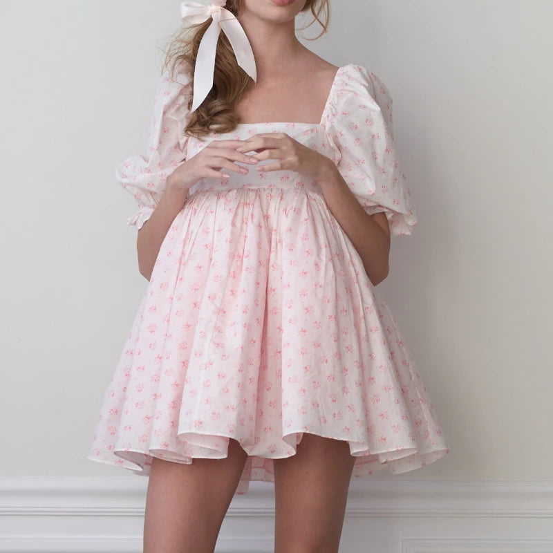 Kawaii Princess Puff Sleeve Mini Dress