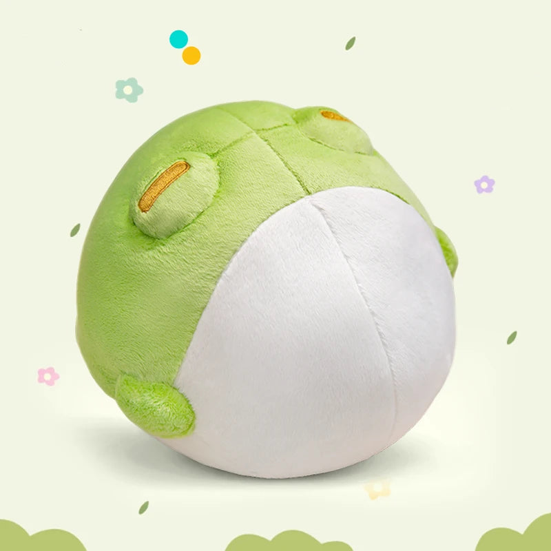 Green and white Kawaii frog plushie