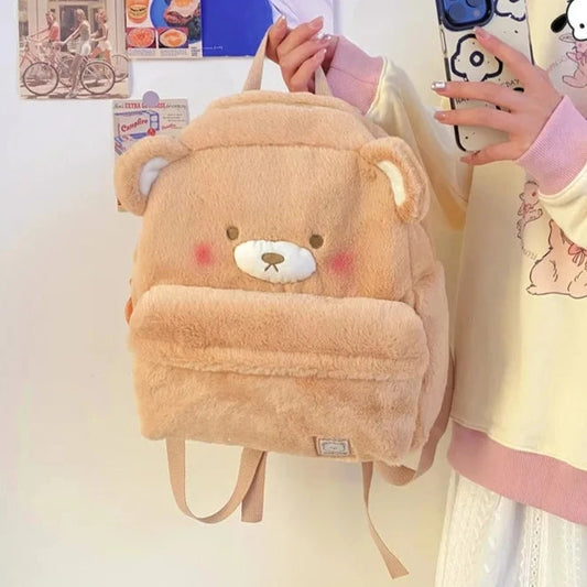 Blushing Bear Plush Backpack