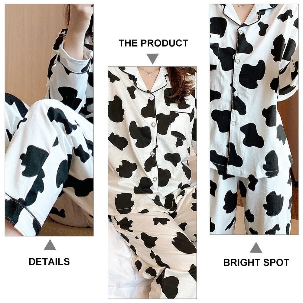 Kawaii Cow Pattern Print Pajamas