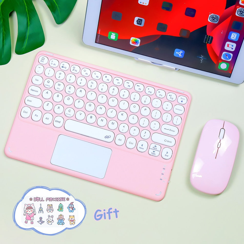 Kawaii Pastel Pink Wireless iPad Keyboard & Mouse