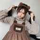 Corduroy Teddy Bear Overalls Dress