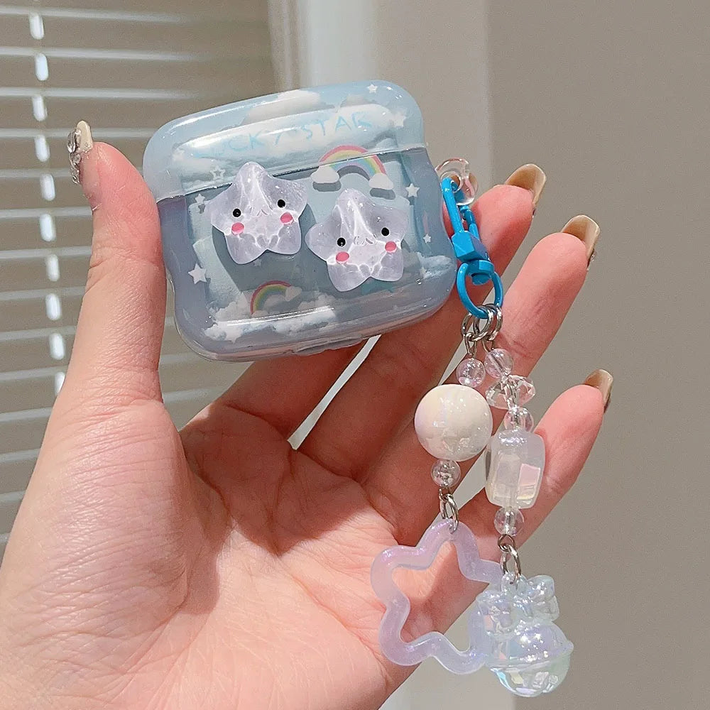 Kawaii Rainbow Star Clouds AirPods Case