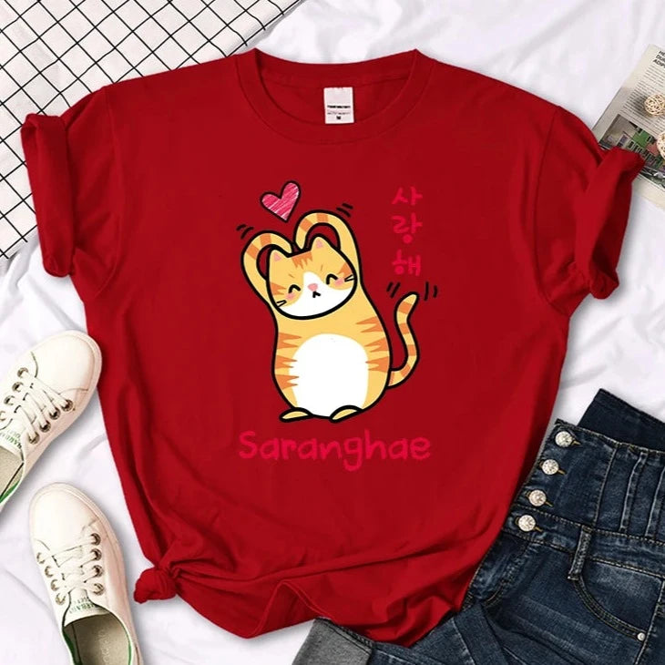 "Saranghae" Cat T-Shirt