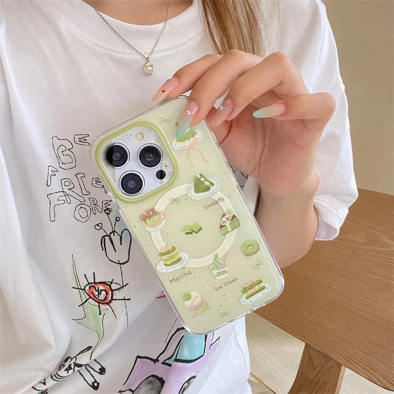 Kawaii Matcha Cake Phone Grip, this displays  the case by itself that you can buy separately.
