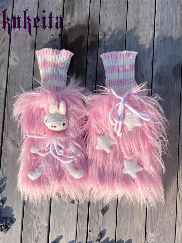 Harajuku Furry Bunny Leg Warmers – Kore Kawaii