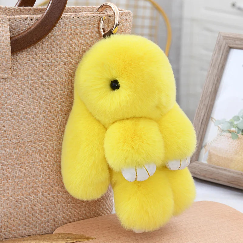 Fluffy Bunny Plushie Keychains