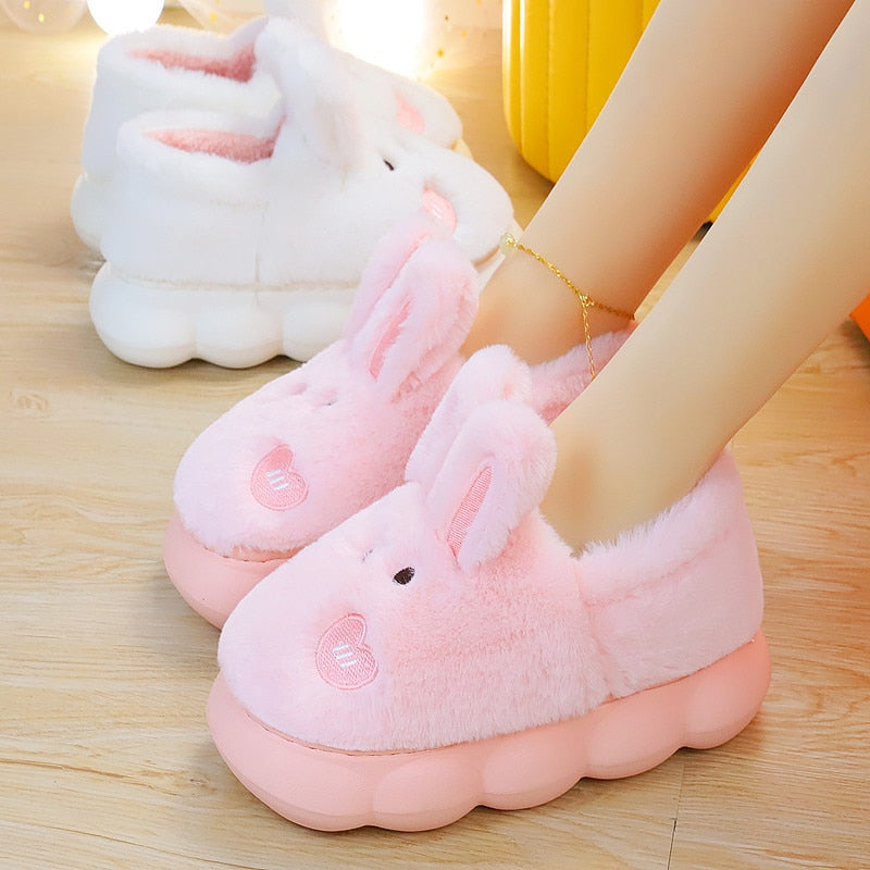 Kawaii Pink Bunny Platform Slippers