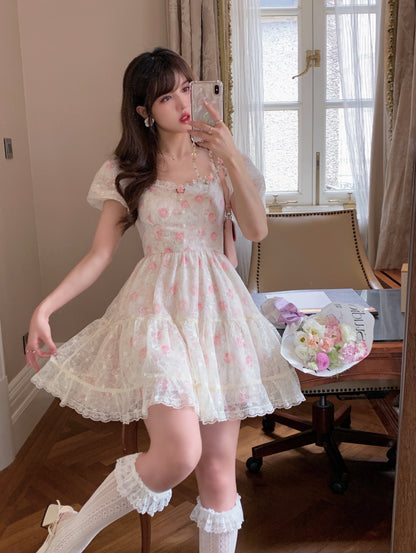 Kawaii Floral Lace Dress