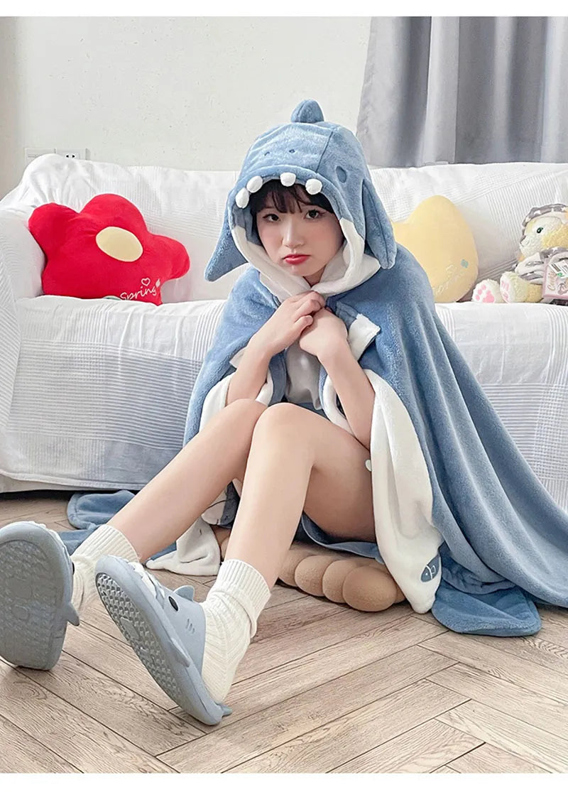 Aobiono Women Men Kawaii Shark Hoodie Anime Aesthetic