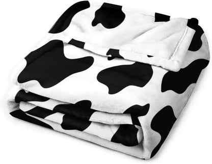 Kawaii Cow Print Flannel Blanket