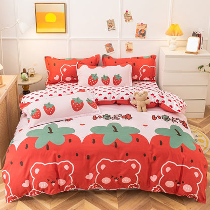 Kawaii Strawberry Bear Bedding Set