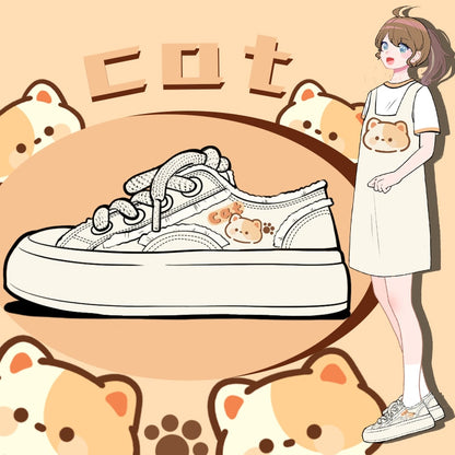 Casual Cat Canvas Sneakers