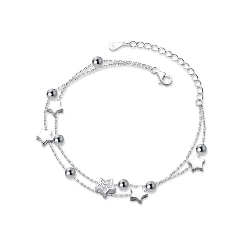 Kawaii 925 Sterling Silver Star Bracelet