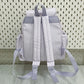 Kawaii Polka Dot Backpack rear view in grey