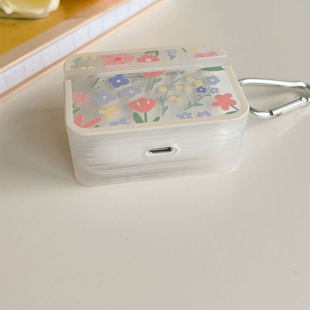 Bottom View of Kawaii Pastel Flowers AirPods Cases