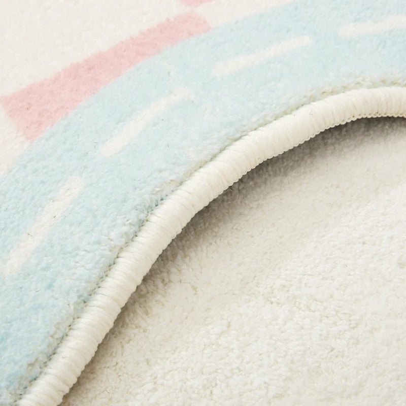 Close-up of a textured fabric with pastel colors