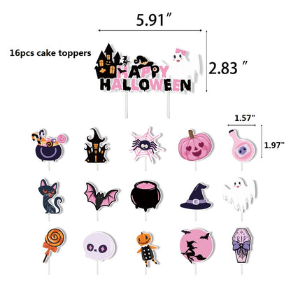 Kawaii Halloween Cupcake Toppers
