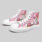 Side and top view of Kawaii Pink and White Unicorn Canvas Sneakers  