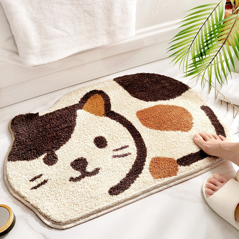 Kawaii Cat Absorbent Bathroom Doormat