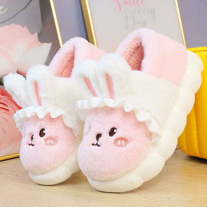 Kawaii Pink and White Plush Bunny Platform Slides