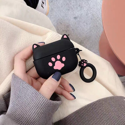 Kawaii Black Cat Paw Airpods Case