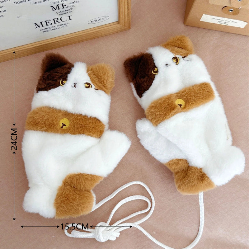 Kawaii Cat Gloves set dimensions 