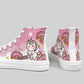 Rear view of Kawaii Pink and White Unicorn Canvas Sneakers 