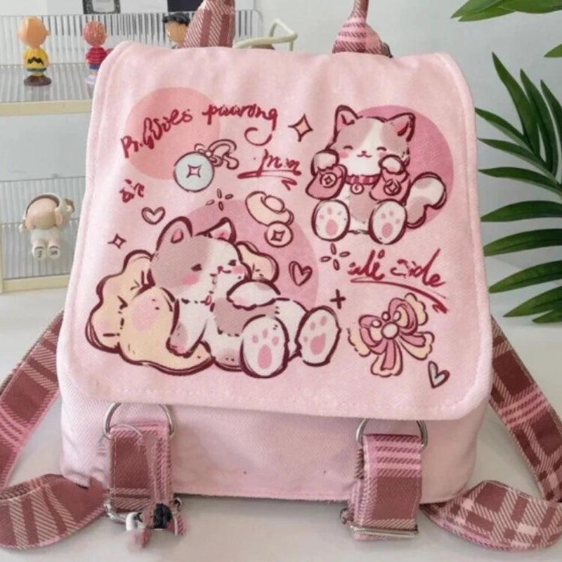 Kawaii Cat Pink Backpack