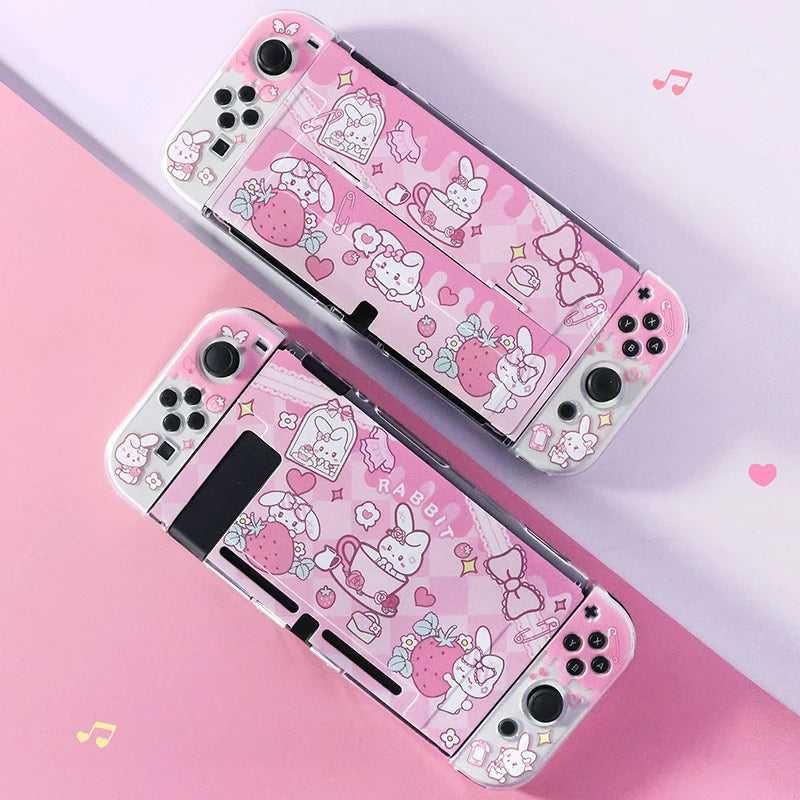 Kawaii Strawberry Tea Bunny Nintendo Switch Case