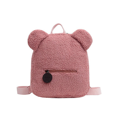 Kawaii Small PinkFuzzy Bear Backpack