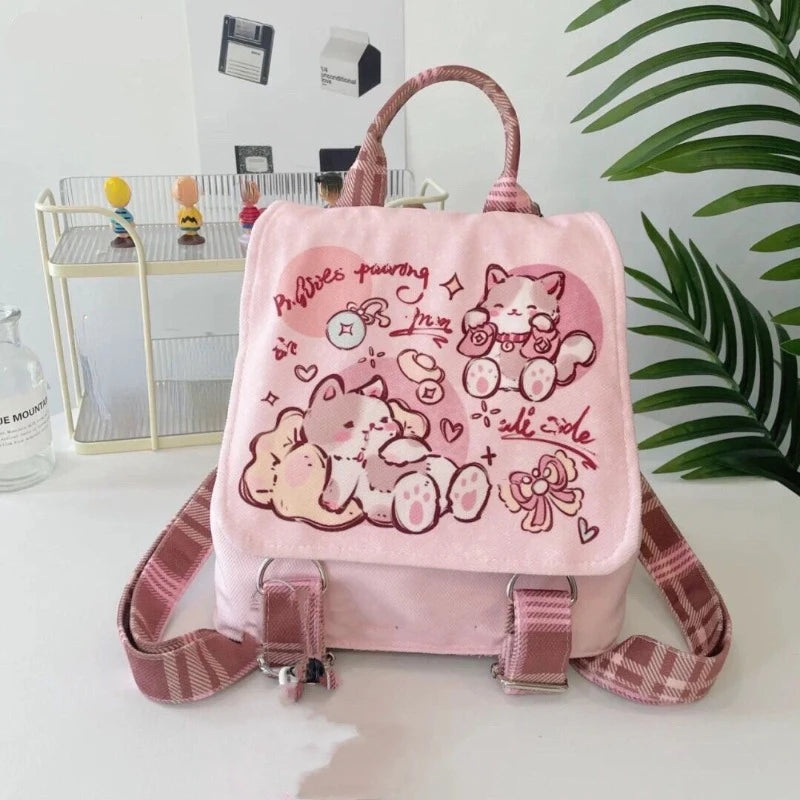 Kawaii Cat Pink Backpack