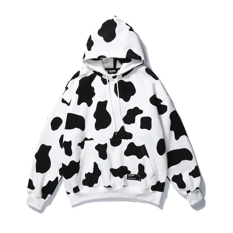 Cute Cow Pattern Print Hoodie