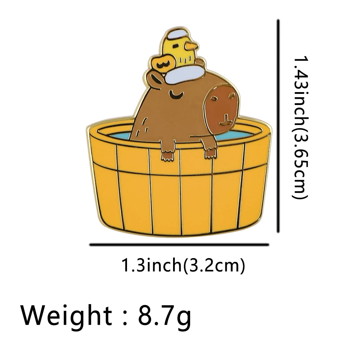 Capybara Bath Enamel Pin