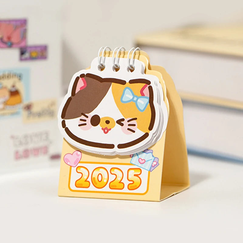 2025 Kawaii Cat Mini Desk Calendar