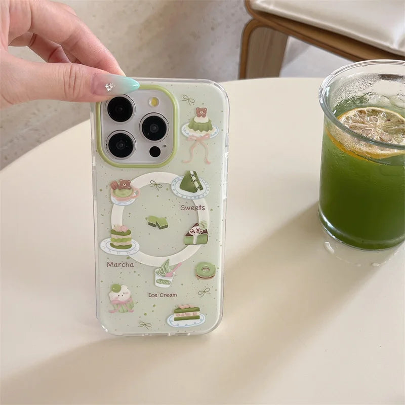 Kawaii Matcha Cake Phone Grip, this displays the case by itself that you can buy separately.