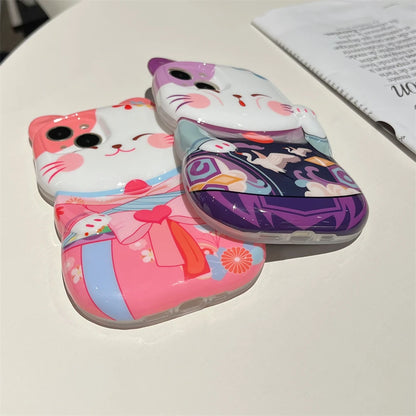 Kawaii Kimono Cat iPhone Case